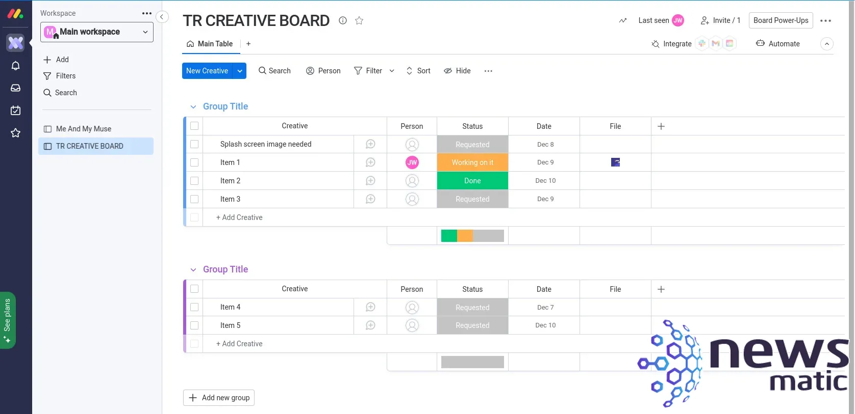 Cómo crear un tablero de proyectos creativos en monday work management - Software | Imagen 4 Newsmatic