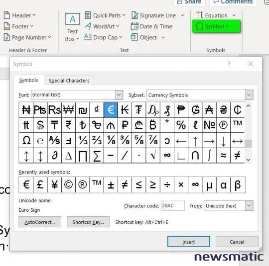 Cómo insertar caracteres especiales en un documento de Office 365 - Software | Imagen 2 Newsmatic