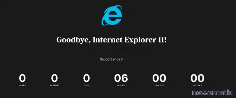 Adiós a Internet Explorer: Microsoft deja de dar soporte al navegador que dominó la web durante años - Software | Imagen 1 Newsmatic
