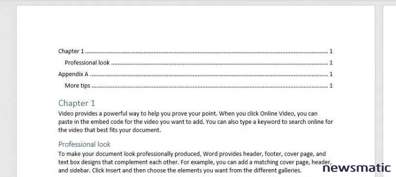Cómo incluir un apéndice en la tabla de contenido de Word cuando no se puede usar el mismo formato - Software | Imagen 8 Newsmatic