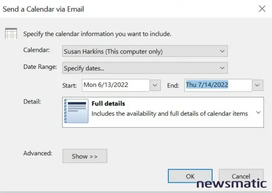 Cómo enviar tu calendario de Microsoft Outlook por correo electrónico - Software | Imagen 3 Newsmatic