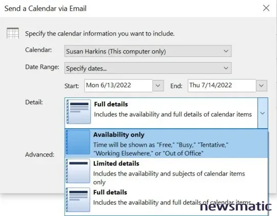 Cómo enviar tu calendario de Microsoft Outlook por correo electrónico - Software | Imagen 4 Newsmatic