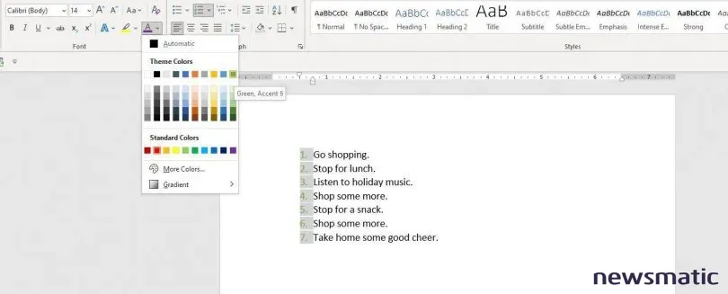 Cómo añadir color a los números en Word - Software | Imagen 5 Newsmatic