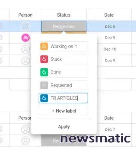 Cómo crear etiquetas de estado únicas en monday work management - Software | Imagen 5 Newsmatic