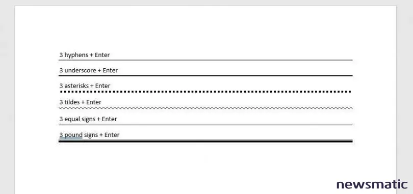 Cómo insertar líneas horizontales en un documento de Word - Software | Imagen 2 Newsmatic