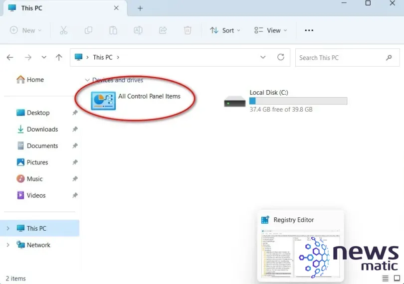 Cómo agregar acceso al Panel de Control en el Explorador de Archivos de Windows 11 - Microsoft | Imagen 5 Newsmatic