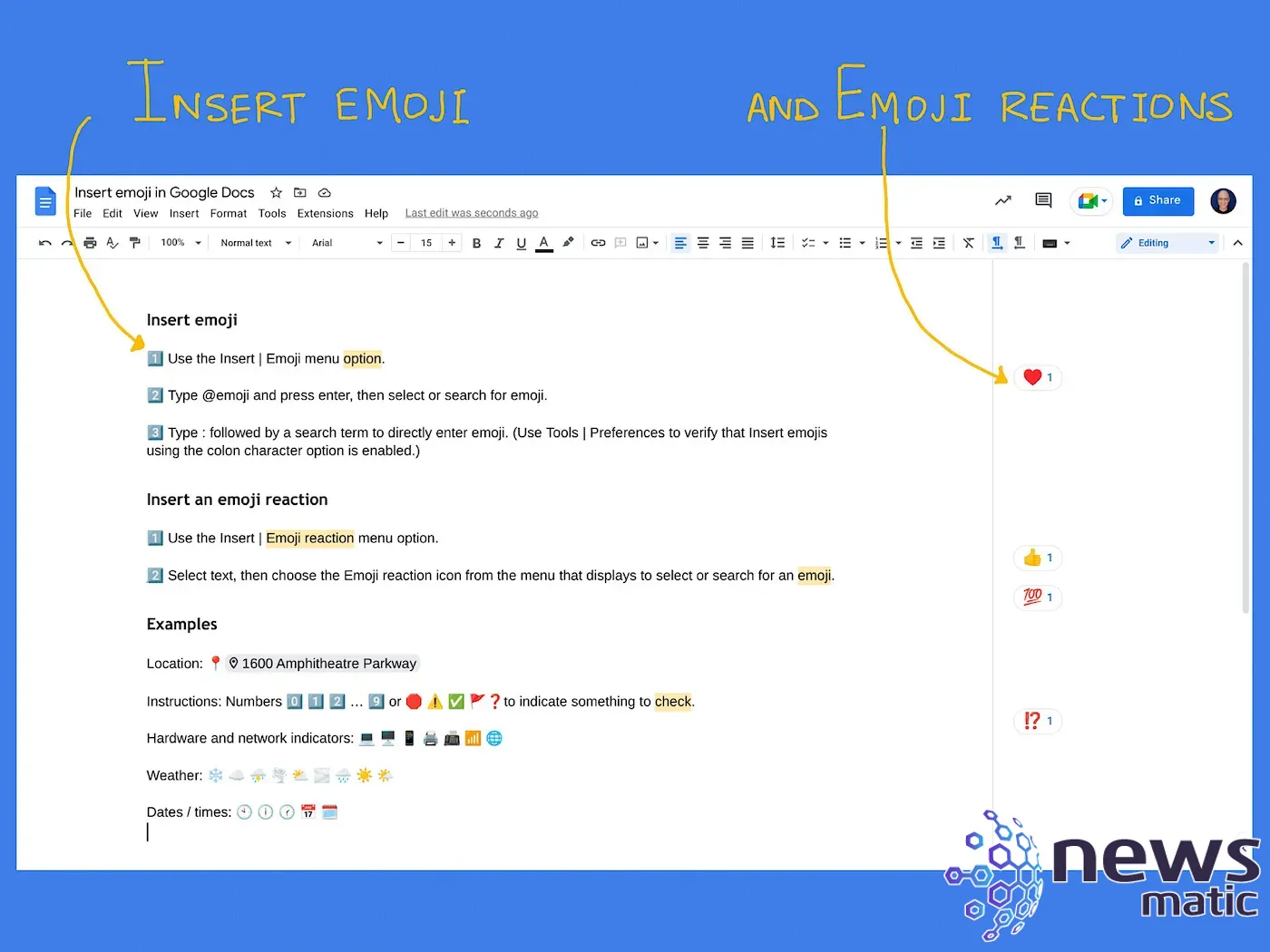 Cómo insertar emojis en Google Docs: guía paso a paso para web y dispositivos móviles - Software | Imagen 1 Newsmatic