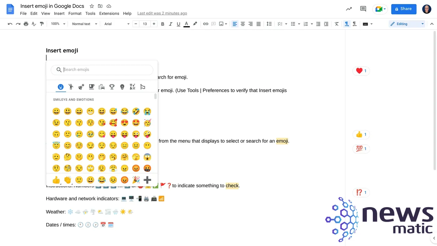 Cómo insertar emojis en Google Docs: guía paso a paso para web y dispositivos móviles - Software | Imagen 3 Newsmatic