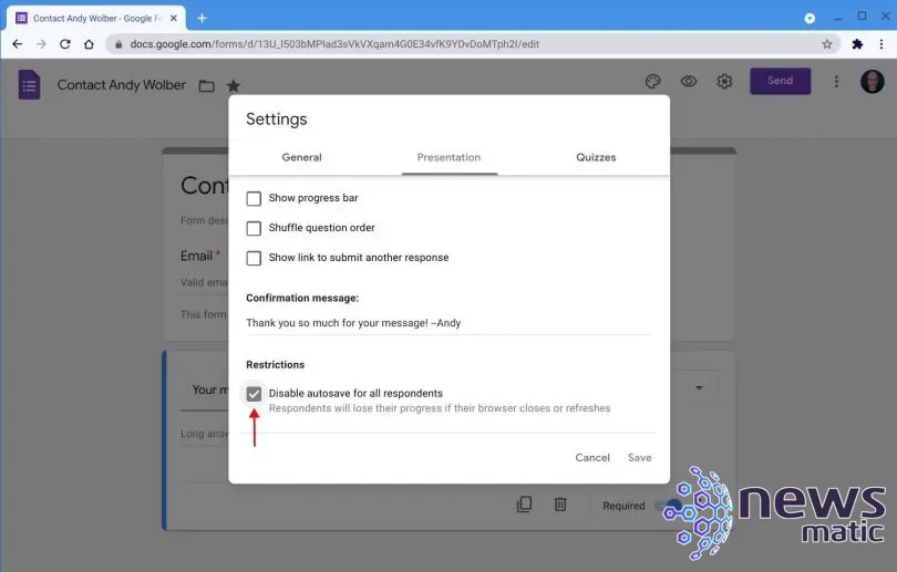 Aprovecha al máximo la función de autosave en Google Forms - Software | Imagen 4 Newsmatic