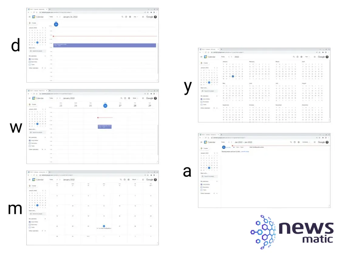 10 atajos de teclado para usar en Google Calendar y ahorrar tiempo - Nube | Imagen 3 Newsmatic