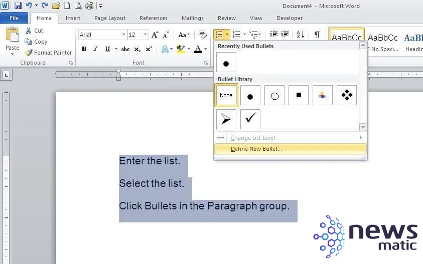 Cómo personalizar el color de los símbolos en una lista con viñetas en Word - Microsoft | Imagen 2 Newsmatic