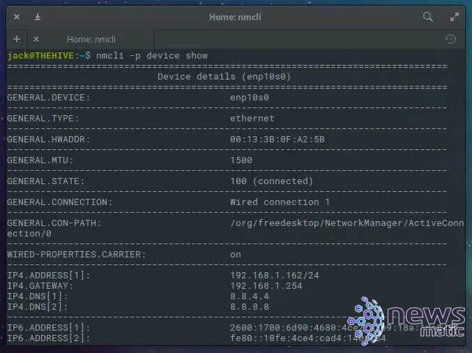 Cómo obtener información de conexión de red en Linux con nmcli - Redes | Imagen 4 Newsmatic