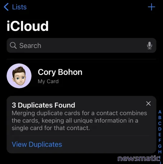 Cómo fusionar contactos duplicados en la aplicación de Contactos en iOS 16 - Móvil | Imagen 2 Newsmatic