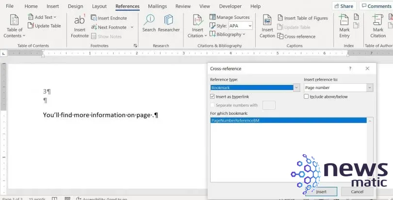 Cómo referenciar un número de página en Word - Software | Imagen 4 Newsmatic