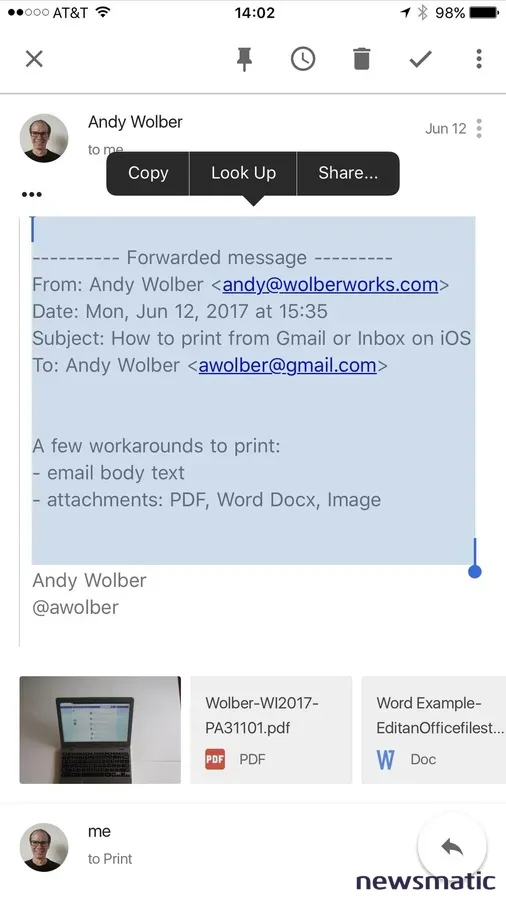 7 formas de imprimir desde Gmail o Inbox en iOS - Móvil | Imagen 1 Newsmatic