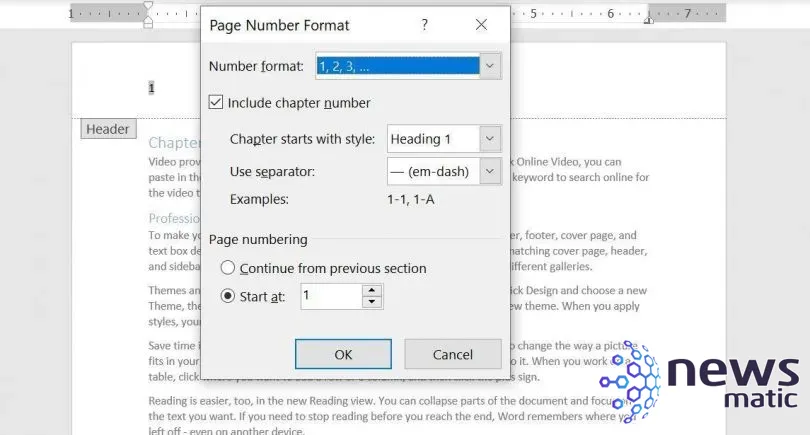 Cómo combinar números de capítulo y página en Word - Software | Imagen 4 Newsmatic