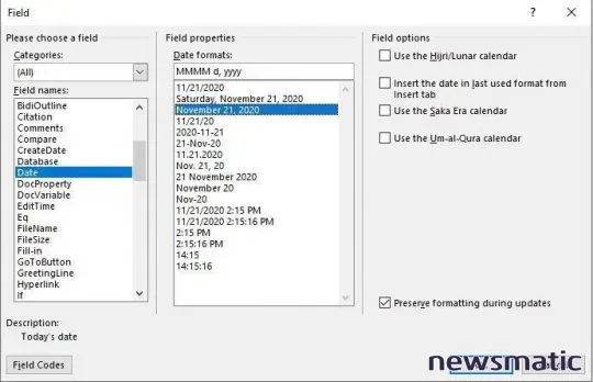 Cómo insertar fechas dinámicas en un documento de Microsoft Word - Software | Imagen 2 Newsmatic