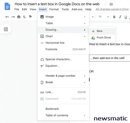 Cómo insertar un cuadro de texto en Google Docs: dos métodos diferentes - Software | Imagen 1 Newsmatic