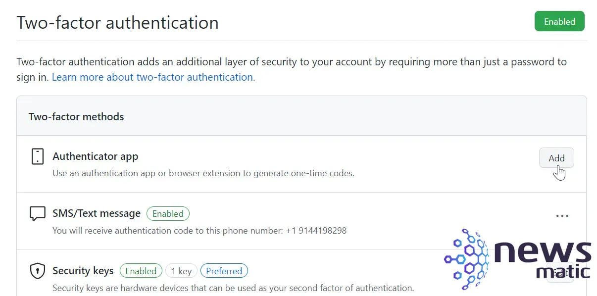 Cómo asegurar tu cuenta de GitHub con autenticación de dos factores - Seguridad | Imagen 10 Newsmatic