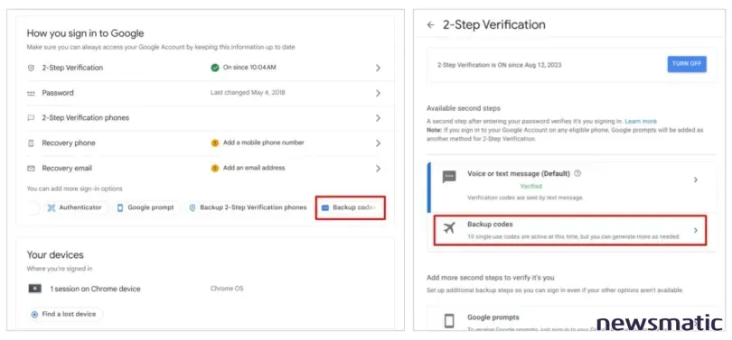 Cómo generar y recuperar los códigos de respaldo para la autenticación en dos pasos de Google - Seguridad | Imagen 1 Newsmatic