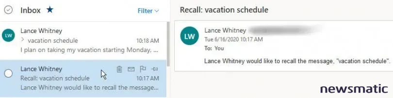 Cómo eliminar un mensaje enviado en Microsoft Outlook - Software | Imagen 3 Newsmatic