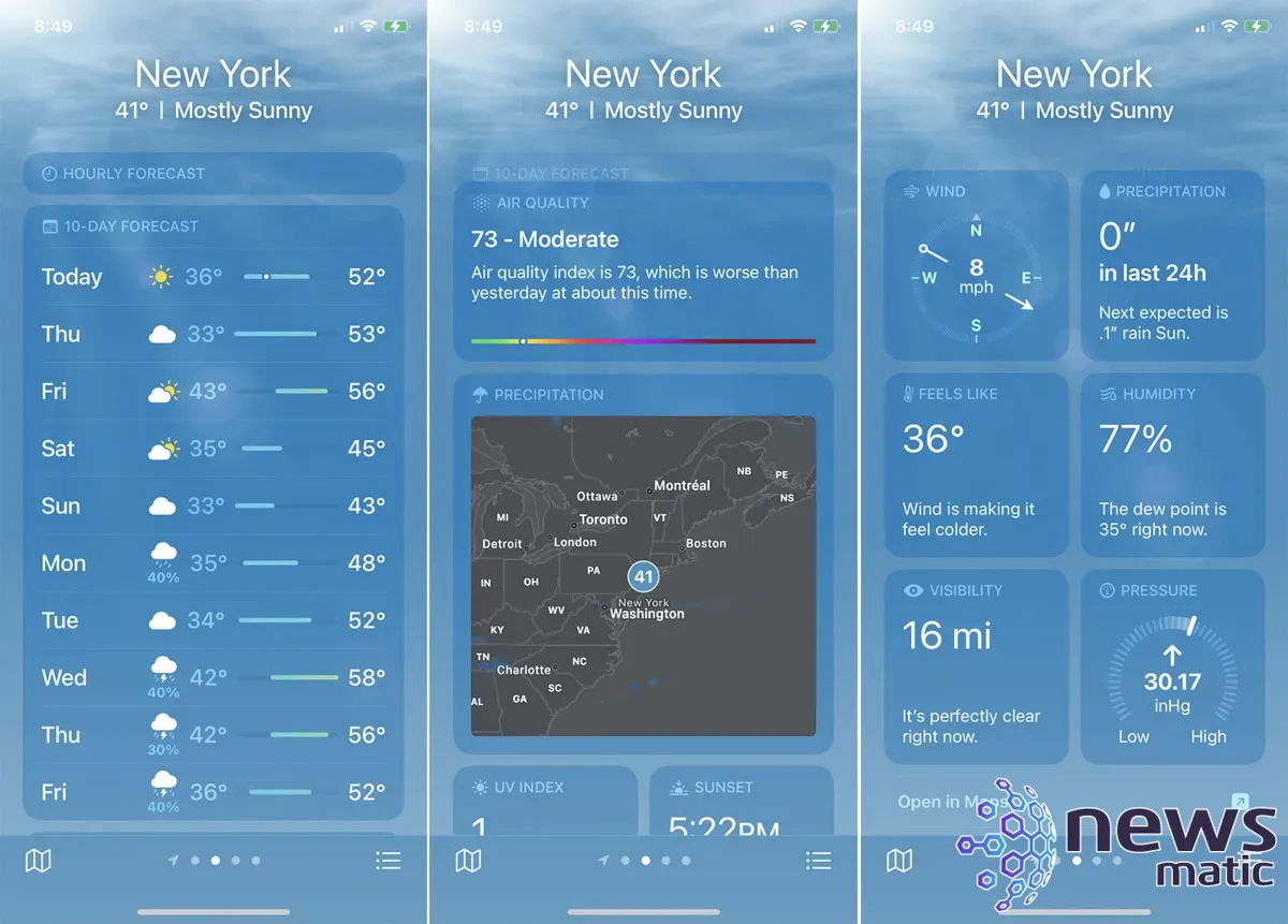 Cómo usar la aplicación de clima de Apple en tu iPhone - Móvil | Imagen 4 Newsmatic