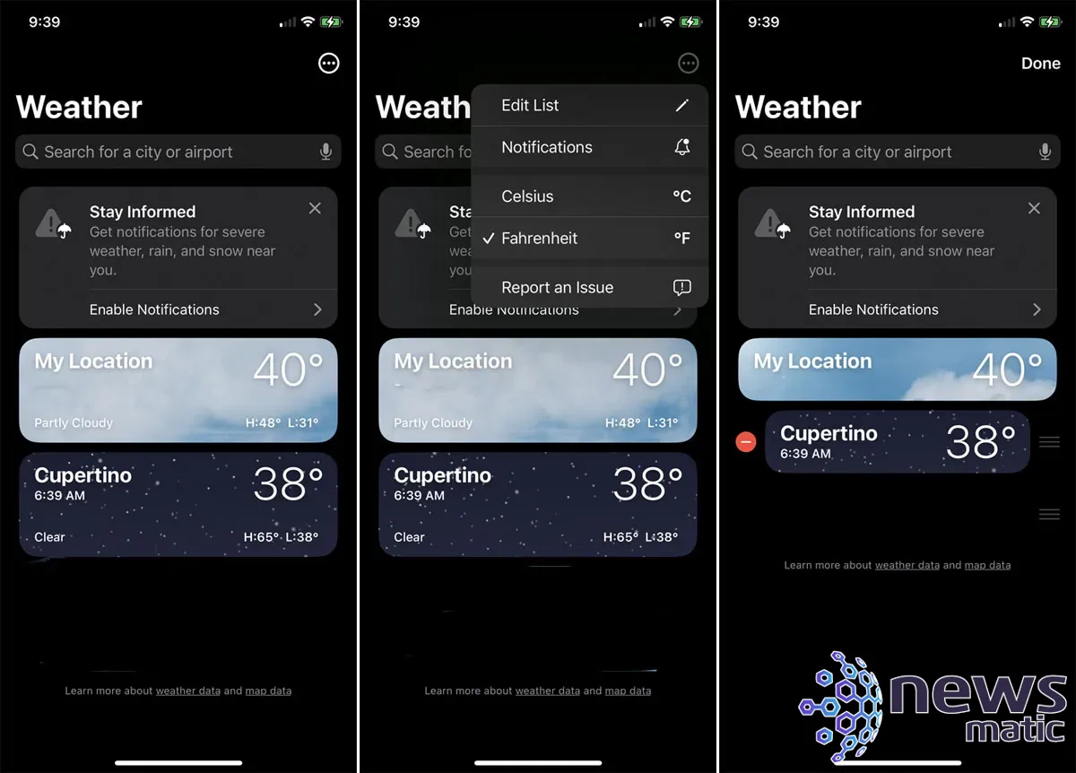 Cómo usar la aplicación de clima de Apple en tu iPhone - Móvil | Imagen 7 Newsmatic