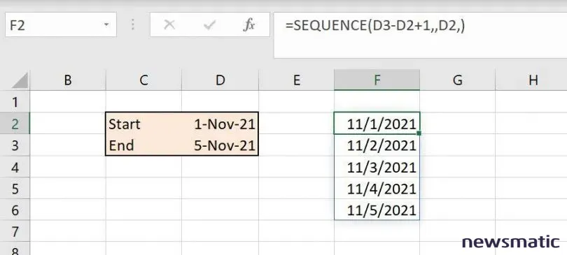 Cómo crear y mantener fácilmente una secuencia de fechas en Excel gracias a SEQUENCE() - Software | Imagen 2 Newsmatic