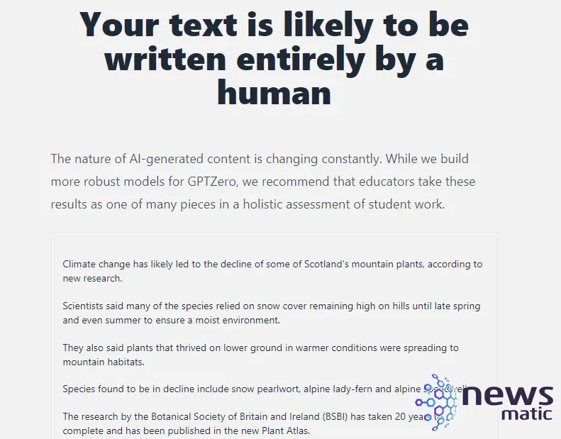 Cómo usar GPTZero para analizar texto escrito por IA - Inteligencia artificial | Imagen 3 Newsmatic