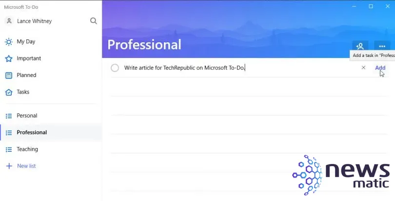 Cómo usar Microsoft To-Do: Guía completa para organizar tus tareas - Software | Imagen 3 Newsmatic