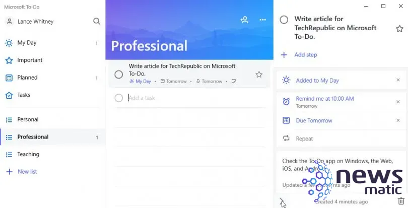 Cómo usar Microsoft To-Do: Guía completa para organizar tus tareas - Software | Imagen 4 Newsmatic