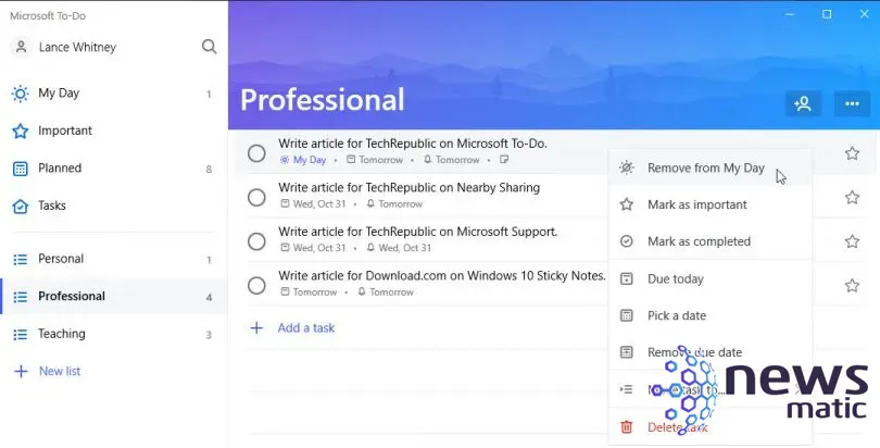 Cómo usar Microsoft To-Do: Guía completa para organizar tus tareas - Software | Imagen 6 Newsmatic