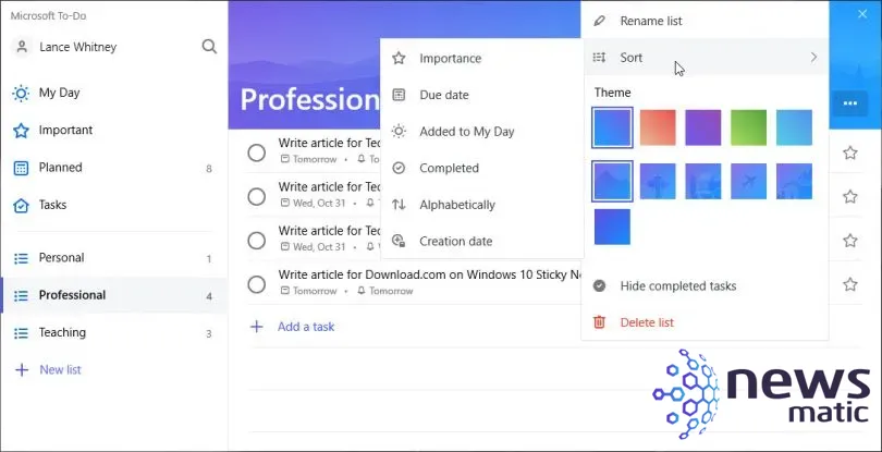 Cómo usar Microsoft To-Do: Guía completa para organizar tus tareas - Software | Imagen 7 Newsmatic