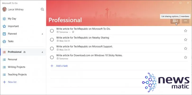 Cómo usar Microsoft To-Do: Guía completa para organizar tus tareas - Software | Imagen 8 Newsmatic