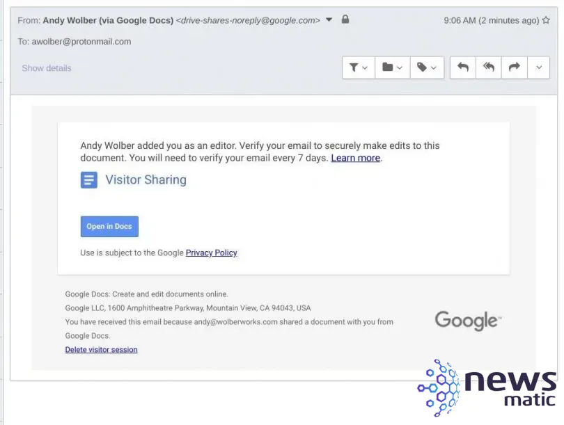 Google lanza la colaboración segura con cualquier dirección de correo electrónico - Software | Imagen 2 Newsmatic