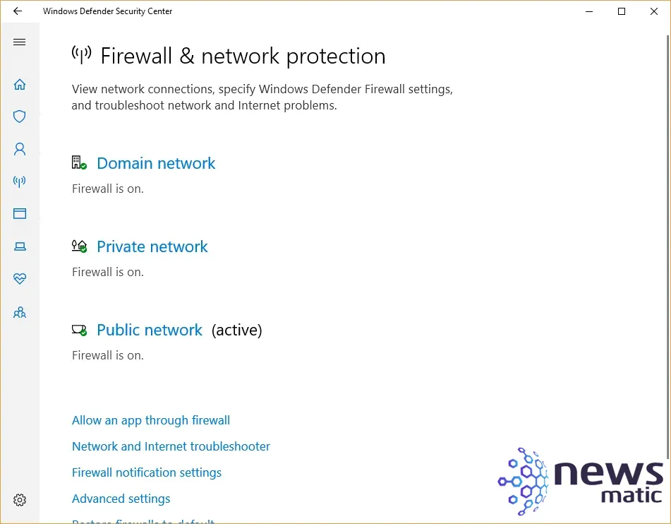 Cómo acceder y configurar el firewall de Windows Defender en Windows 10 - Microsoft | Imagen 4 Newsmatic
