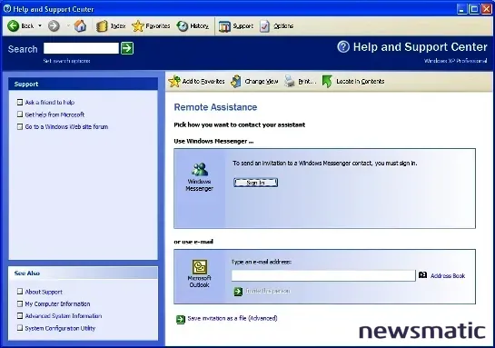 Cómo enviar una solicitud de asistencia remota en Windows XP - Microsoft | Imagen 2 Newsmatic
