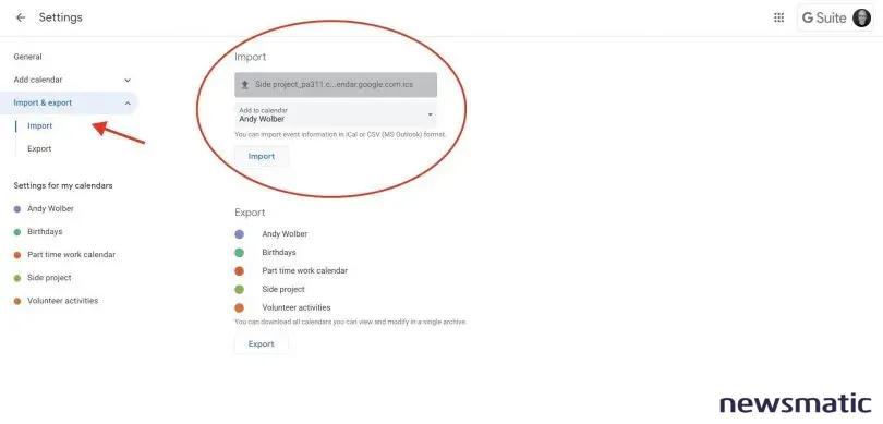 Cómo exportar e importar calendarios en Google Calendar - Software | Imagen 3 Newsmatic