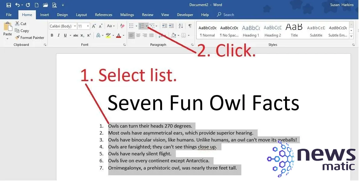 Cómo utilizar y modificar las listas numeradas en Word - Software | Imagen 3 Newsmatic