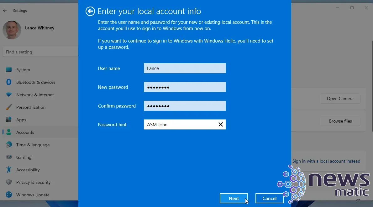 Cómo configurar una cuenta local en Windows 11 Pro - Software | Imagen 13 Newsmatic