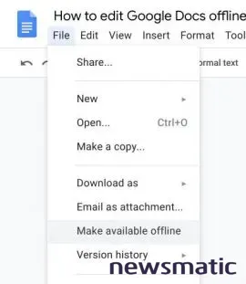 Cómo trabajar sin conexión con Google Docs - Software | Imagen 2 Newsmatic