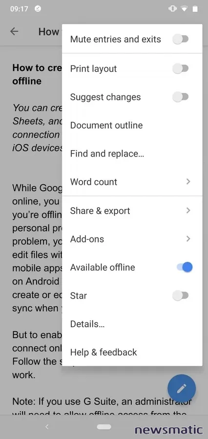 Cómo trabajar sin conexión con Google Docs - Software | Imagen 5 Newsmatic