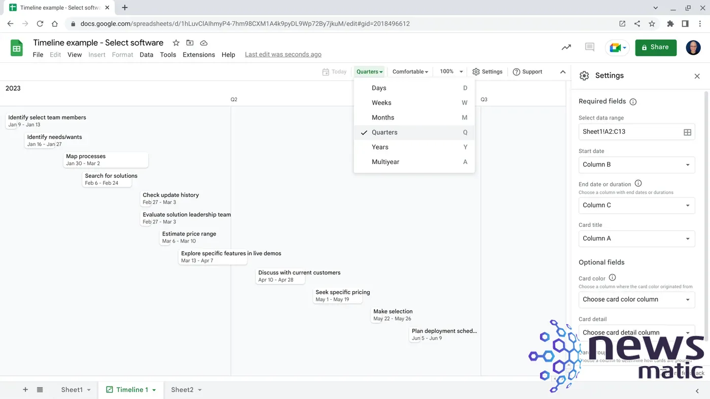 Google Sheets añade vista de línea de tiempo para visualizar eventos y fechas en una hoja de cálculo - Software | Imagen 3 Newsmatic