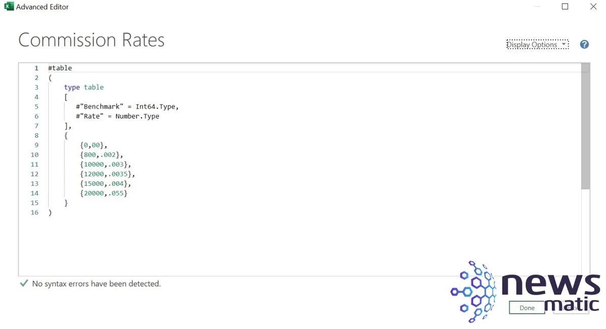 Cómo generar y poblar una tabla estática en Power Query usando código M - Software | Imagen 3 Newsmatic