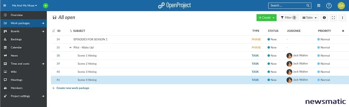 Cómo crear y gestionar paquetes de trabajo en OpenProject - Software | Imagen 2 Newsmatic