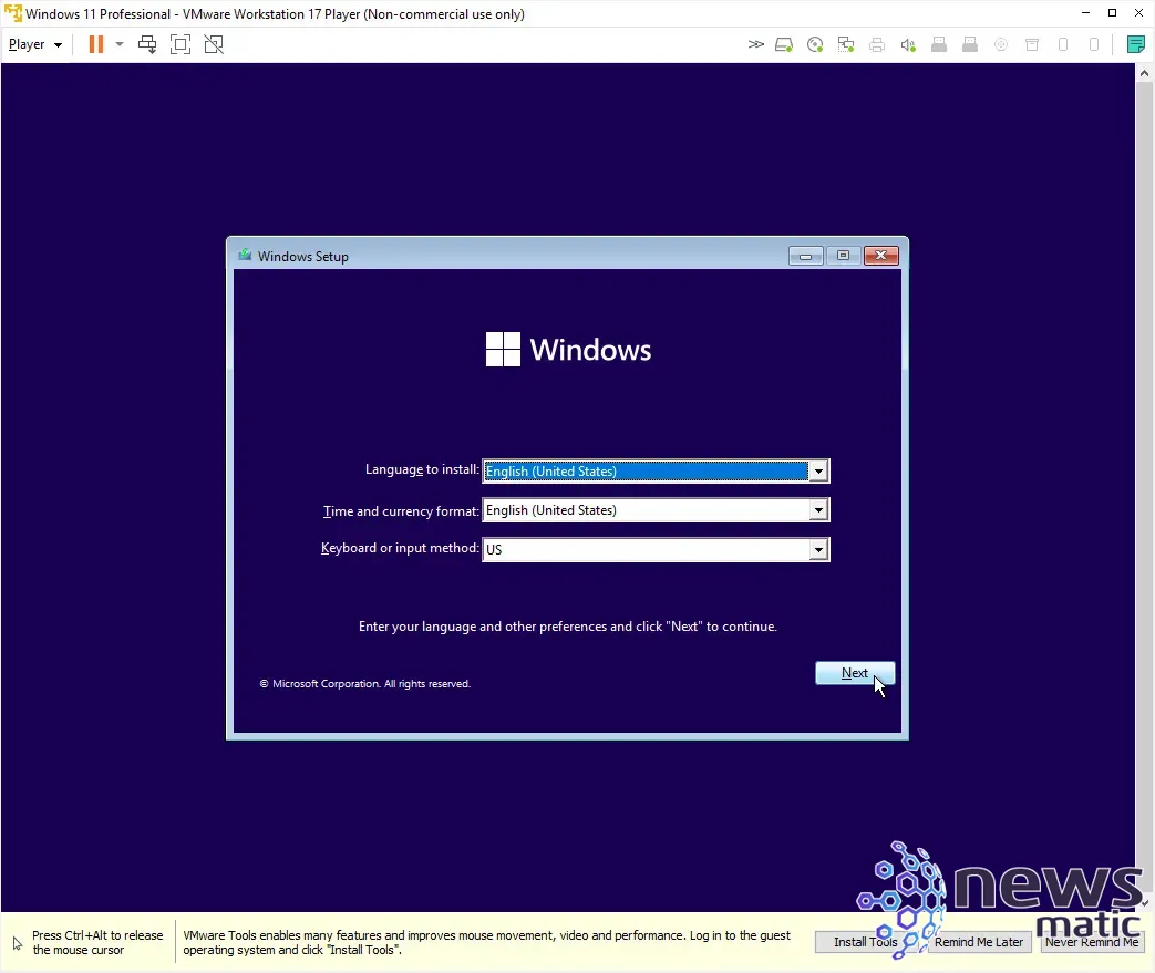 Cómo crear una máquina virtual de Windows 11 usando VMware Workstation Player - General | Imagen 9 Newsmatic
