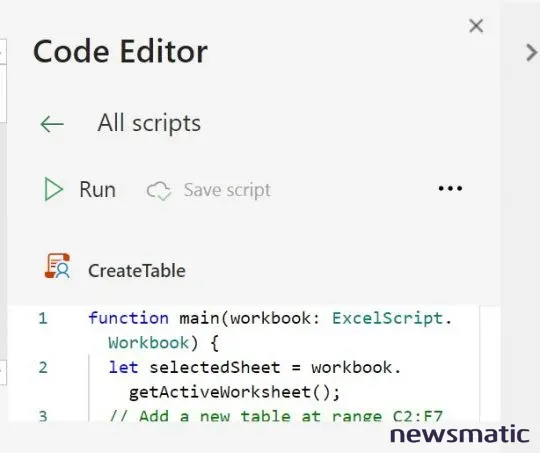 Automatiza tareas en Excel para la web con Office Scripts - Software | Imagen 5 Newsmatic