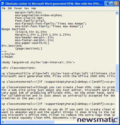 Libera tus archivos HTML de desorden con el Filtro HTML Office 2000 para Microsoft Word - Software | Imagen 1 Newsmatic