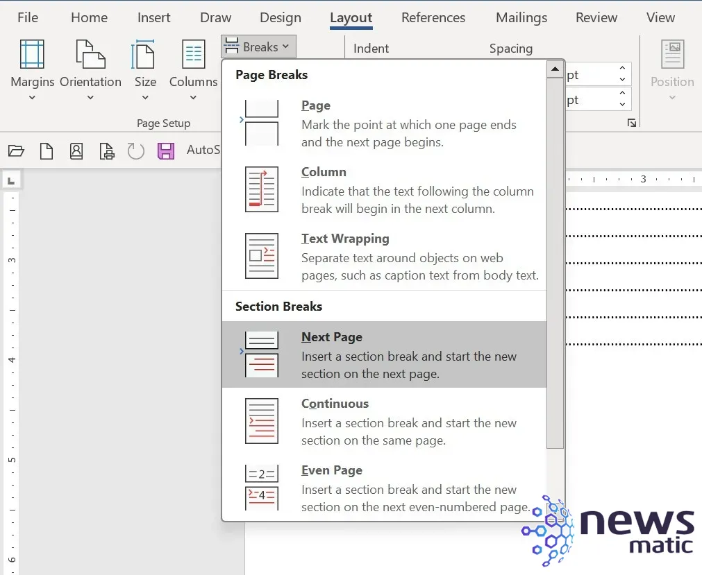 Cómo utilizar y trabajar eficientemente con los saltos de sección en Word - Microsoft | Imagen 1 Newsmatic