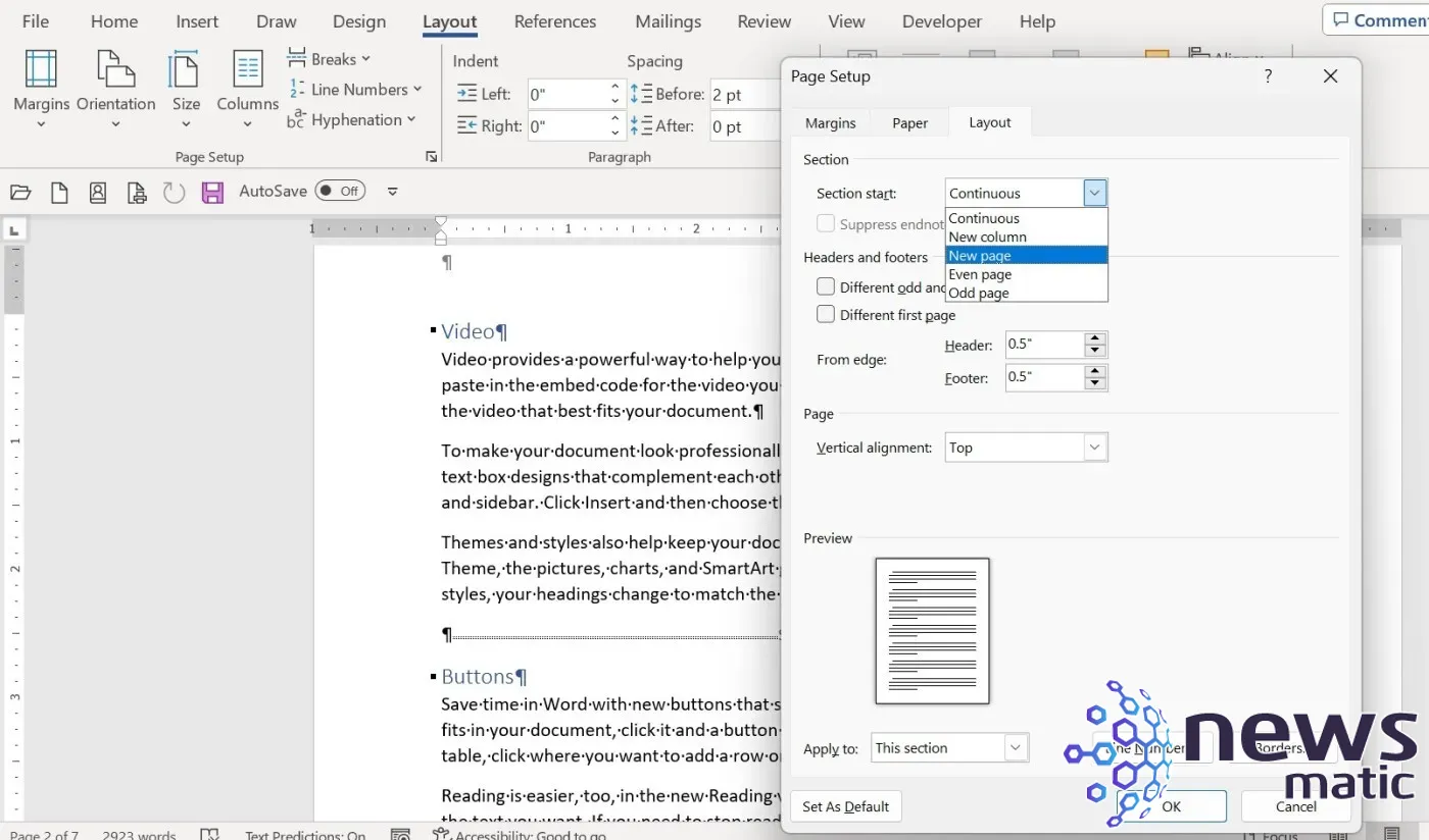 Cómo utilizar y trabajar eficientemente con los saltos de sección en Word - Microsoft | Imagen 6 Newsmatic